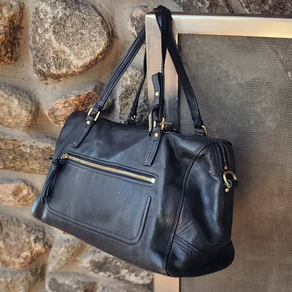 COACH Vintage Y2K 61320-25601 Black Leather Poppy East West Satchel Hand Bag - Picture 3 of 16